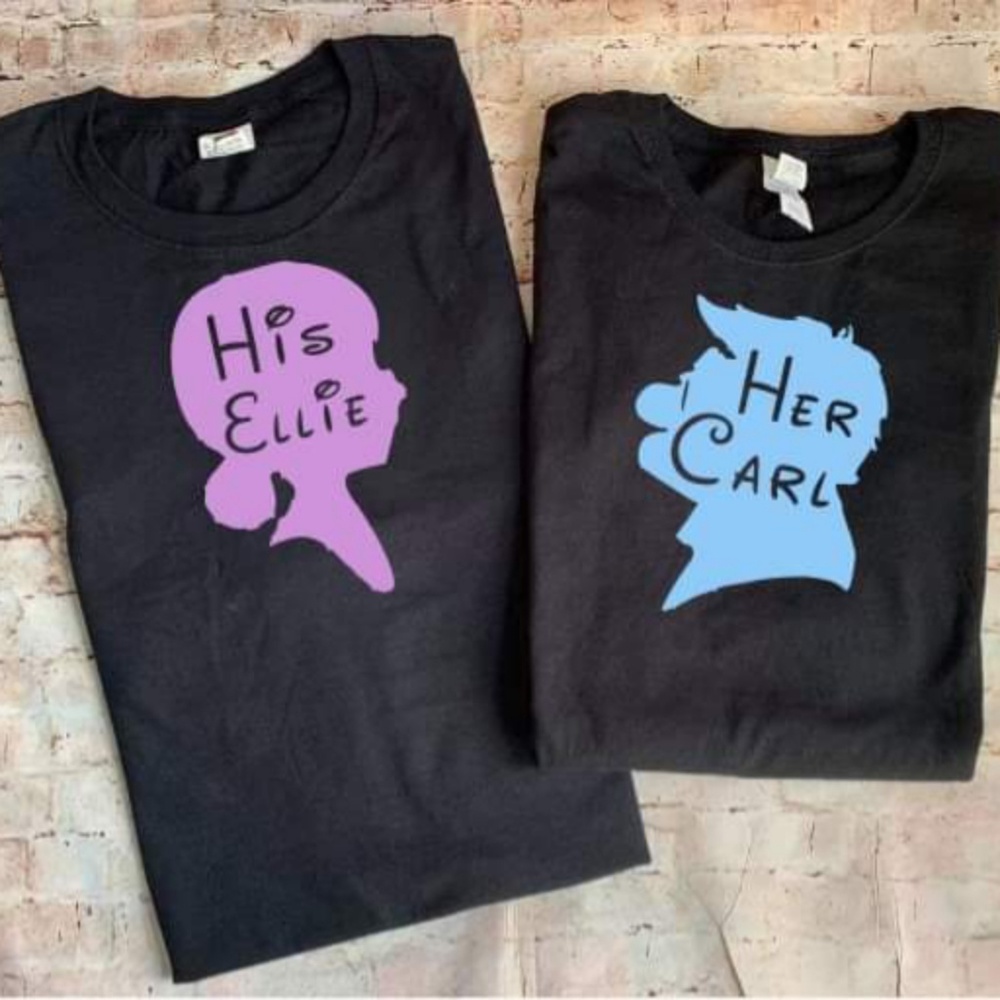 "Up" themed couple set tees